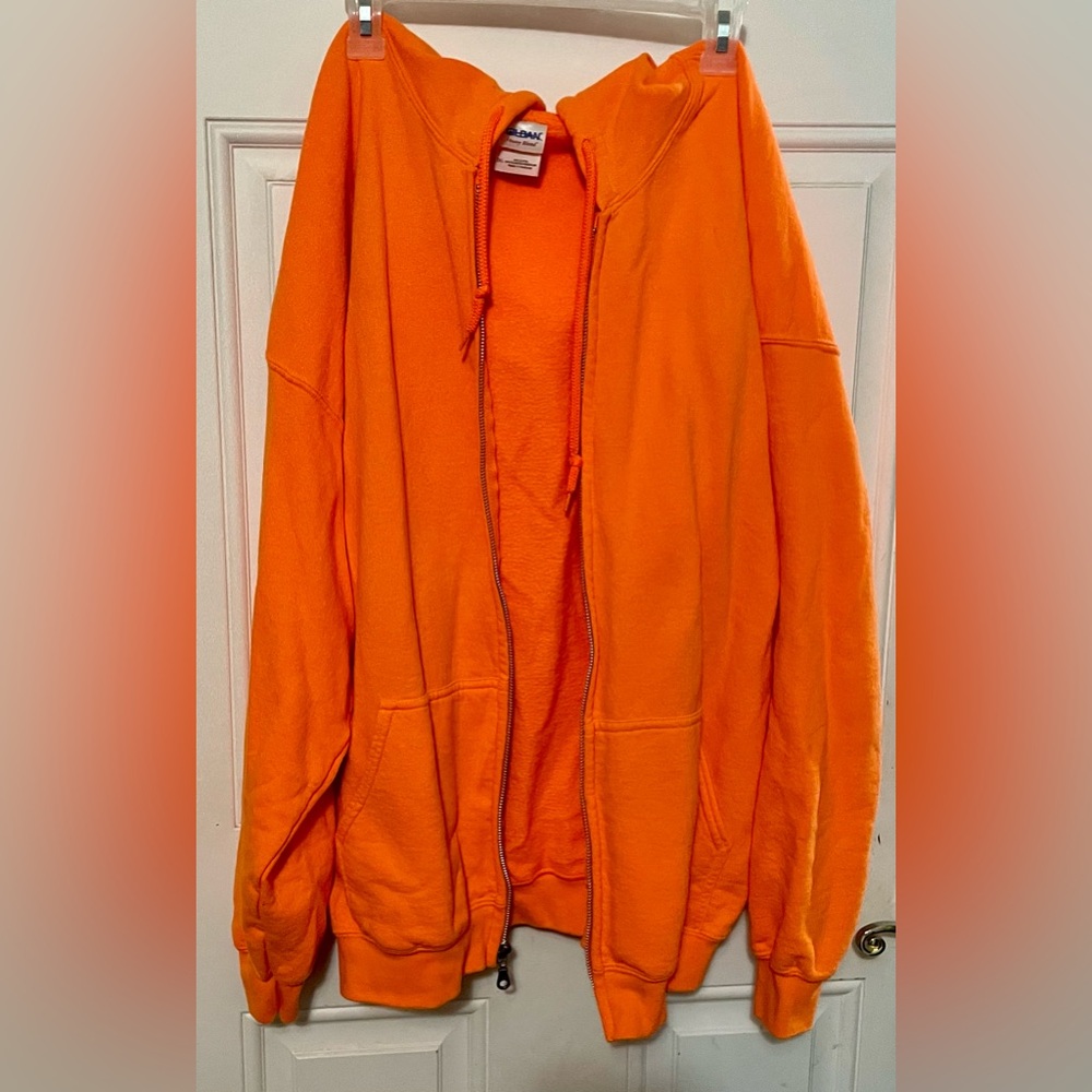 Big Men’s Vibrant Orange Zip-Up Jacket for Men